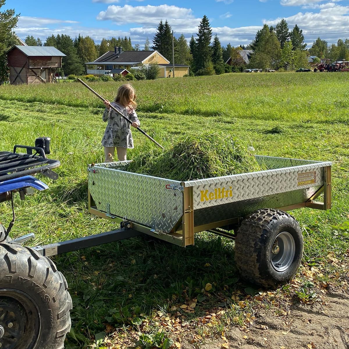Tippvogn ATV 500 kg med galvanisert dørkplate
