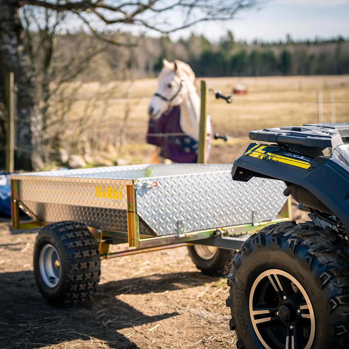 Tippvogn ATV 500 kg med galvanisert dørkplate