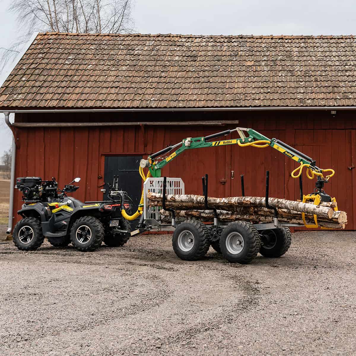 Skogsvogn ATV 3 tonn, med kran 4,2 m