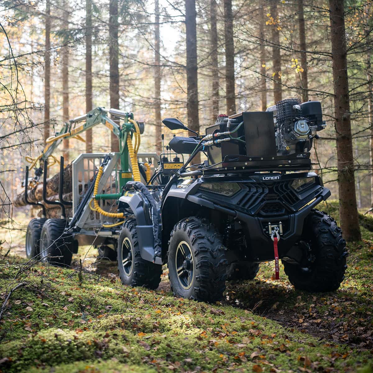Skogsvogn ATV 3 tonn, med kran 4,2 m