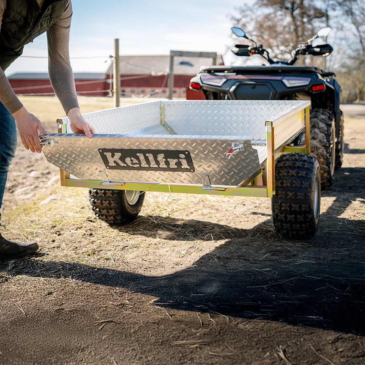Tippvogn ATV 500 kg med galvanisert dørkplate