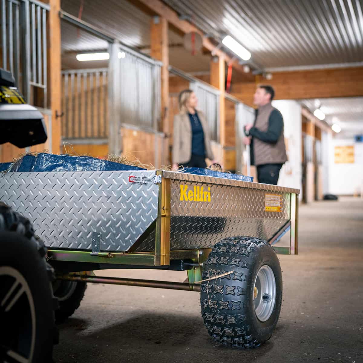 Tippvogn ATV 500 kg med galvanisert dørkplate