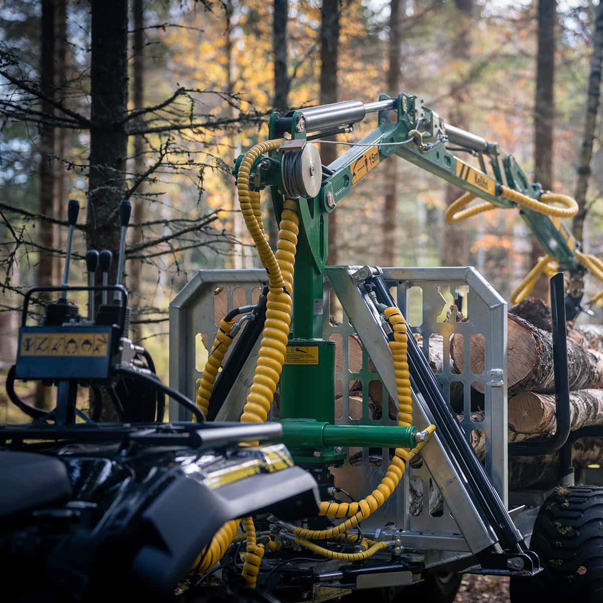 Skogsvogn ATV 3 tonn, med kran 4,2 m